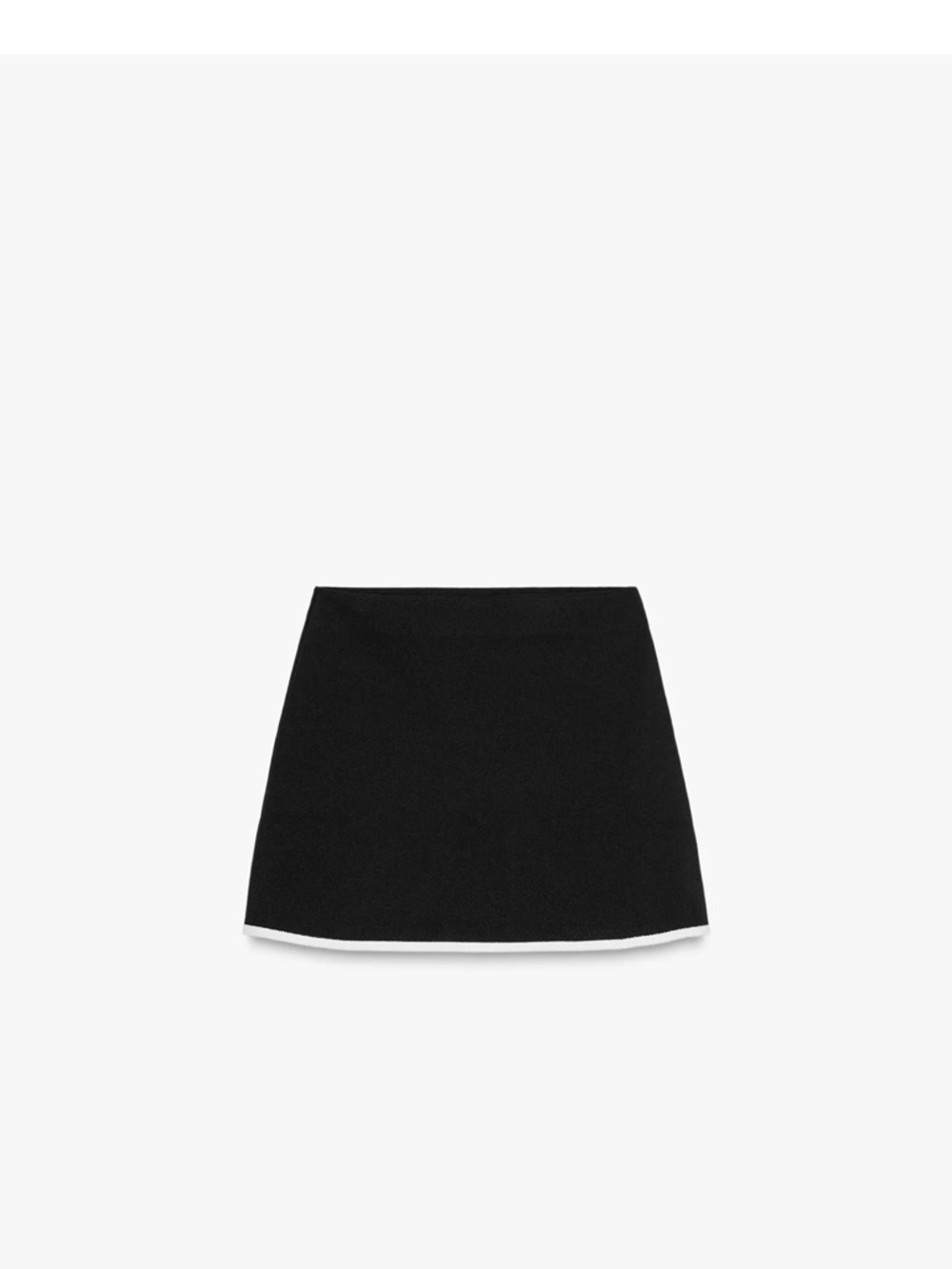 Zara Black Mini Skirt with White Hem